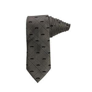 Nick Graham Mustache Plaid Black White Novelty Necktie Polyester